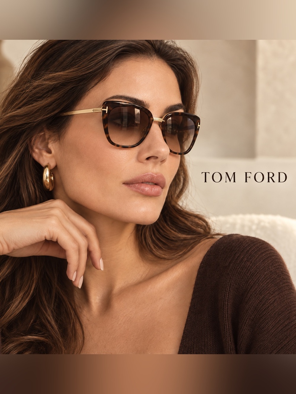 NEW Tom Ford Simona TF717 52F Tortoiseshell Gradient Sunglasses